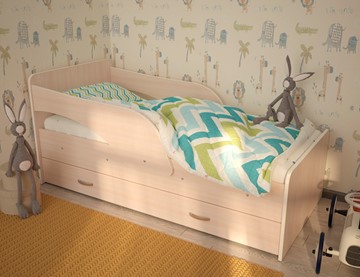 Детская кровать с бортиками Максимка, цвет Млечный дуб в Таганроге