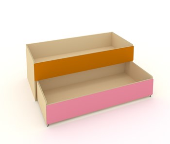 Кровать для детей 2-х уровневая КД-2, Беж + Оранжевый + Розовый в Шахтах