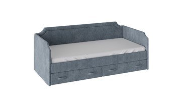Кровать подростковая Кантри Тип 1, ТД-308.12.02 (Замша синяя) в Шахтах