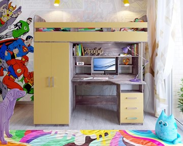 Детская кровать-шкаф Аракс, каркас Бетон, фасад Зира в Шахтах