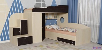 Детская кровать-шкаф Кадет-2, корпус Дуб, фасад Венге в Ростове-на-Дону