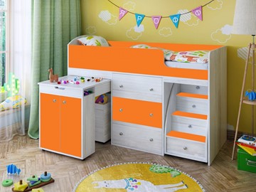 Детская кровать-шкаф Малыш 1600, корпус Винтерберг, фасад Оранжевый в Каменск-Шахтинском