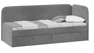 Кровать подростковая Молли тип 1 (90), Микровелюр Scandi Graphite 22 в Новочеркасске