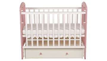 Детская кроватка Polini kids Simple 328, белый-розовый в Батайске
