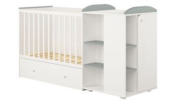 Детская кровать-шкаф с комодом POLINI Kids Ameli 800 Белый / Серый, серия AMELI в Таганроге