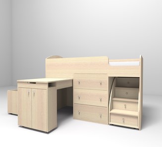 Детская кровать-шкаф Малыш 1600, корпус Дуб, фасад Дуб в Шахтах