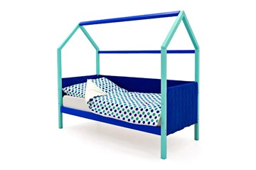Детская кровать-домик Svogen, мятный-синий мягкая в Таганроге