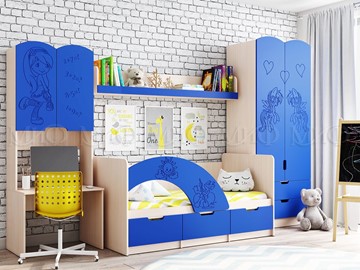Гарнитур детской мебели Миф Юниор-3, Синий матовый в Батайске