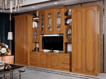 Гостиный гарнитур Альберт со шкафами, глянцевый в Шахтах
