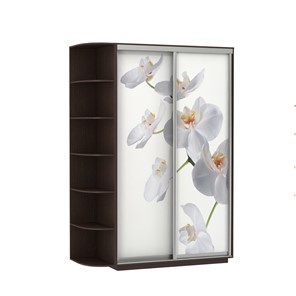 Шкаф 2-дверный Экспресс 1500x600x2200, со стеллажом, Орхидея белая/венге в Ростове-на-Дону
