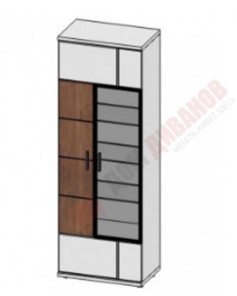 Шкаф витрина со стеклом левая Корано, Бм.Кор-01, белый экспо/ольха текстурная в Шахтах