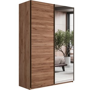 Шкаф 2-дверный Е1 Прайм (ДСП/Зеркало) 1600x570x2300, Крафт табачный в Батайске