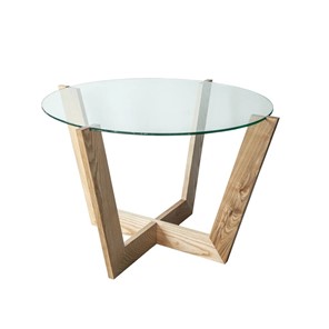 Стеклянный столик Оникс-10, Натуральный массив/Прозрачное стекло в Шахтах
