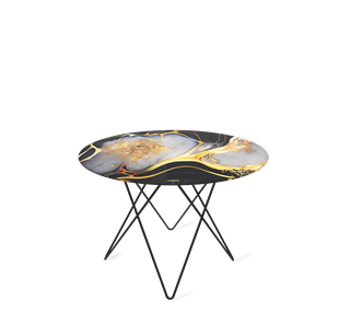 Круглый столик SHT-TU37 / SHT-TT32 60 стекло/МДФ (черный алмаз/черный муар) в Шахтах