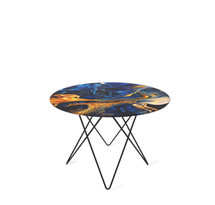 Круглый столик SHT-TU37 / SHT-TT32 60 стекло/МДФ (синий сапфир/черный муар) в Ростове-на-Дону