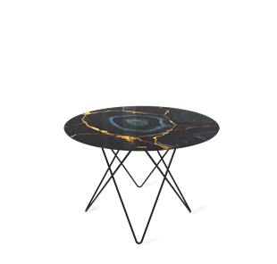 Круглый столик SHT-TU37 / SHT-TT32 60 стекло/МДФ (титановый кварц/черный муар) в Шахтах