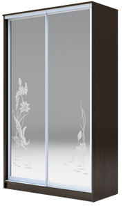 Шкаф 2400х1362х620 два зеркала, "Цапли" ХИТ 24-14-66-01 Венге Аруба в Батайске