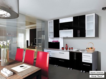 Кухонный гарнитур Мыло 224 2600, цвет Черный/Белый металлик в Батайске