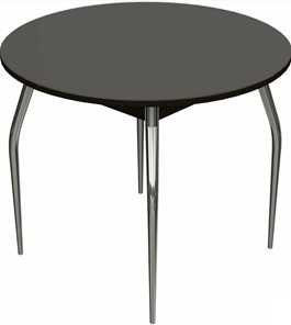Обеденный раздвижной стол Ривьера исп. круг хром №5 (стекло коричневое/венге) в Шахтах