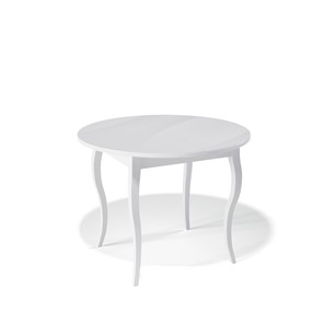 Круглый кухонный стол Kenner 1000С (Белый/Стекло белое глянец) в Шахтах