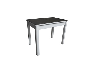 Стеклянный кухонный стол Айсберг-2СТ белое/черное/прямые массив в Каменск-Шахтинском