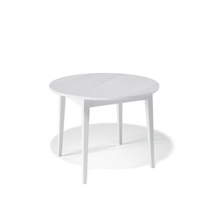 Круглый стол на кухню Kenner 1000M (Белый/Стекло белое сатин) в Шахтах