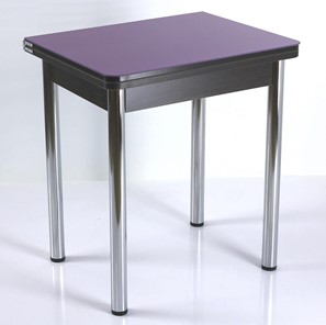 Кухонный пристенный стол СПА-02 СТ2, венге ЛДСП/стекло фиолетовый/39 прямые трубки хром в Таганроге