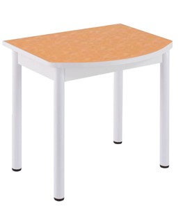 Кухонный пристенный стол НСПГ-07 ПЛ1, цветы манго/белое ЛДСП/36 прямые трубки крашеные белый в Шахтах