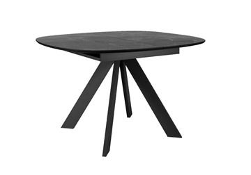 Стол обеденный раскладной DikLine BK100 Керамика Черный мрамор/подстолье черное/опоры черные в Таганроге