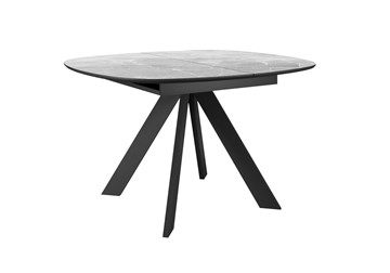 Керамический кухонный стол DikLine BK100 Керамика Серый мрамор/подстолье черное/опоры черные в Шахтах