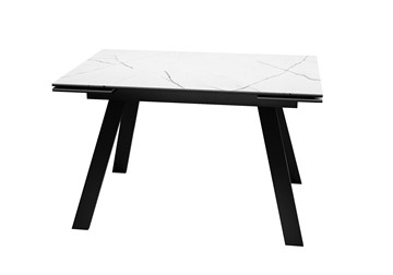 Керамический стол DikLine DKL140 Керамика Белый мрамор/опоры черные (2 уп.) в Шахтах