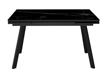 Керамический кухонный стол DikLine SKA125 Керамика Черный мрамор/подстолье черное/опоры черные (2 уп.) в Таганроге