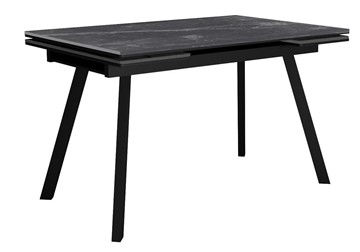 Стол обеденный раздвижной DikLine SKA125 Керамика Серый мрамор/подстолье черное/опоры черные (2 уп.) в Таганроге