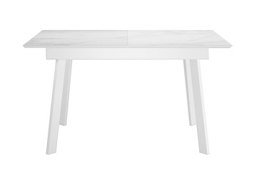 Стол раздвижной DikLine SKH125 Керамика Белый мрамор/подстолье белое/опоры белые (2 уп.) в Таганроге