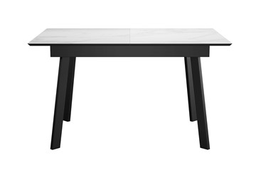 Керамический обеденный стол DikLine SKH125 Керамика Белый мрамор/подстолье черное/опоры черные (2 уп.) в Батайске