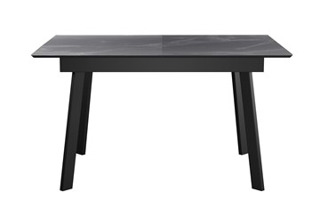 Кухонный стол раздвижной DikLine SKH125 Керамика Серый мрамор/подстолье черное/опоры черные (2 уп.) в Шахтах