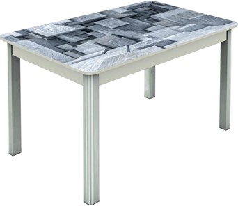 Кухонный стол раздвижной Гамбург исп.1 ноги метал. крашеные №23, Фотопечать (Текстура №74) в Батайске