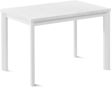 Обеденный раздвижной стол Кубика Нагано-1L (ноги металлические белые, белый цемент) в Каменск-Шахтинском