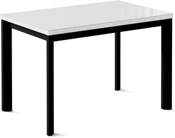 Кухонный стол раздвижной Кубика Нагано-2G (ноги черные, стекло cristal/белый цемент) в Ростове-на-Дону