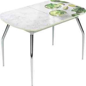 Кухонный раздвижной стол Ривьера исп.2 ноги метал. крашеные №24 Фотопечать (Фрукты №28) в Шахтах