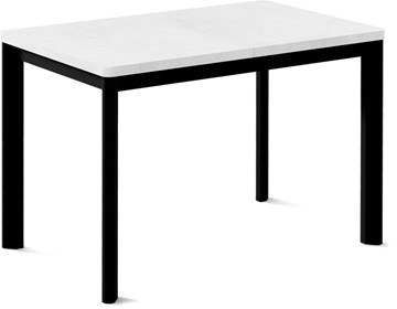 Кухонный стол раздвижной Токио-1L (ноги металлические черные, белый цемент) в Шахтах