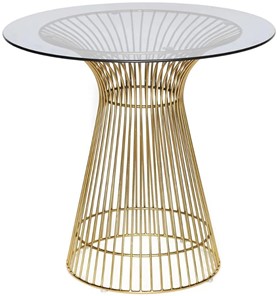 Стол со стеклянной столешницей ARGO (mod. DT1471) металл/стекло, D80x74.5 черный/золотой в Батайске