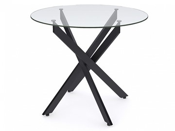 Стол обеденный круглый Dikline R900 стекло/ножки черный металл в Шахтах