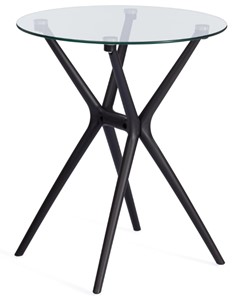 Стеклянный кухонный стол PARNAVAZ (mod. 29) пластик/стекло, 60х60х70,5 прозрачный/черный арт.19698 в Шахтах