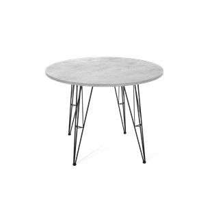 Кухонный круглый стол SHT-TU10 / SHT-TT 90 ЛДСП (бетон чикаго светло-серый/черный) в Шахтах