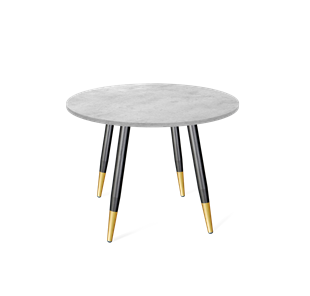 Круглый стол на кухню SHT-TU14 / SHT-TT 90 ЛДСП (бетон чикаго светло-серый/черный муар/золото) в Шахтах