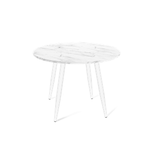 Кухонный круглый стол SHT-TU14 / SHT-TT 90 ЛДСП (мрамор кристалл/белый муар) в Шахтах