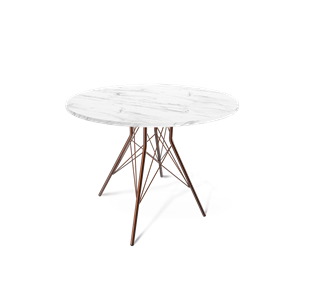 Обеденный круглый стол SHT-TU2-1 / SHT-TT 90 ЛДСП (мрамор кристалл/медный металлик) в Шахтах