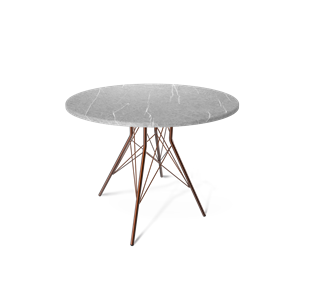 Круглый стол SHT-TU2-1 / SHT-TT 90 МДФ (серый мрамор/медный металлик) в Шахтах