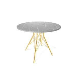 Круглый стол на кухню SHT-TU2-1 / SHT-TT 90 МДФ (серый мрамор/золото) в Шахтах